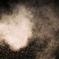 Calm violet glow background with abstract light particles