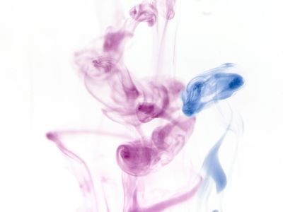 Splashes of violet light symbolizing creativity and flow